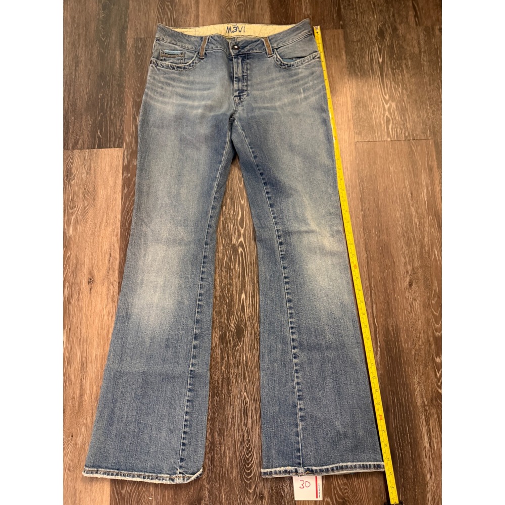 Mavi Womens Bootcut Jeans Medium Wash Blue Low Rise Embroidered Denim 29/32 y2k